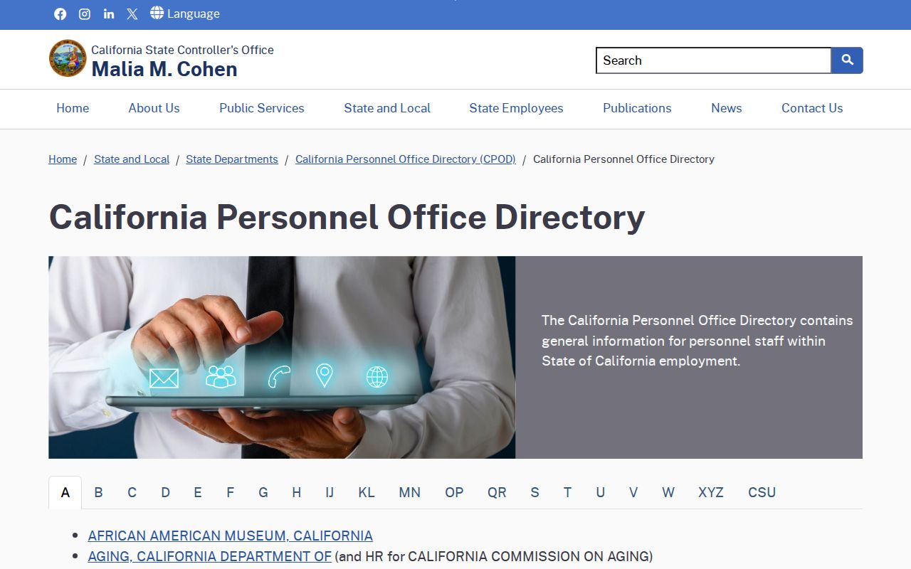 Westminster people directories California Personnel Office Directory